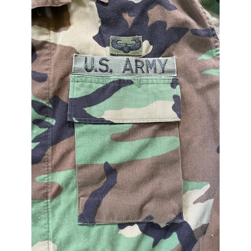 US Army Mens Medium Long BDU Jacket Camo Woodland 1st Infantry Division Patches - Picture 10 of 16
